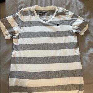 Hurley Grey and White V-Neck Tee